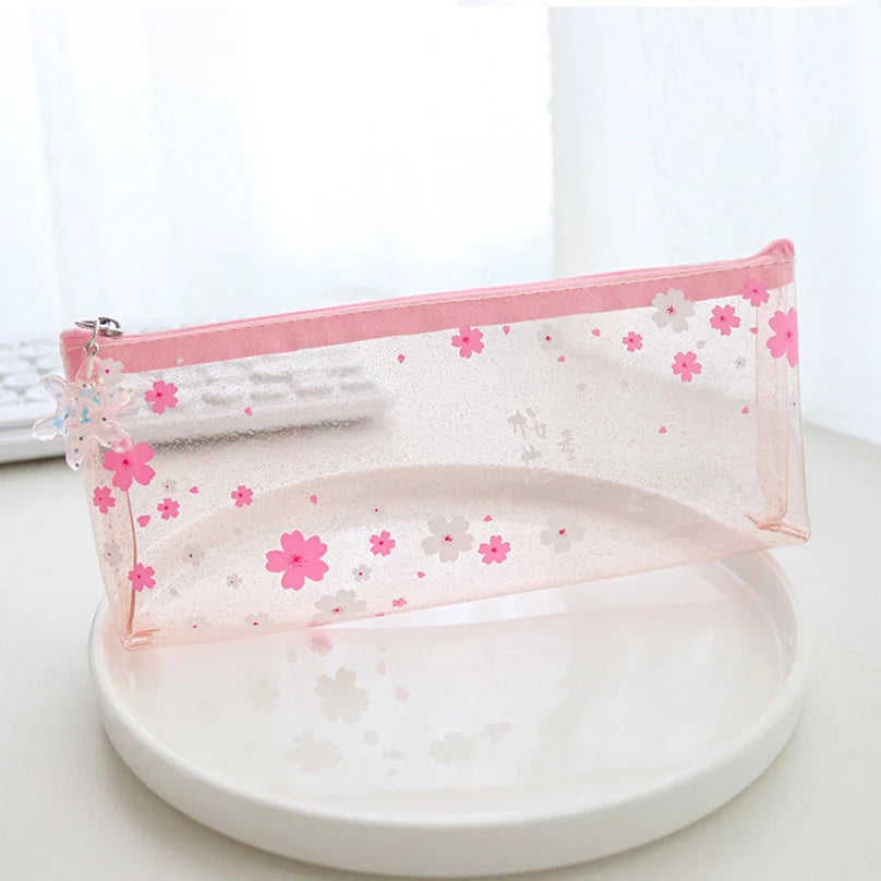 Estuche Transparente Sakura 🎒🌸✏️
