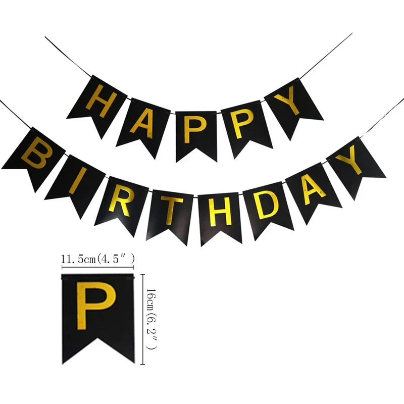 ⚫🟡 Set de Fiesta Desechable – Negro con Puntos Dorados