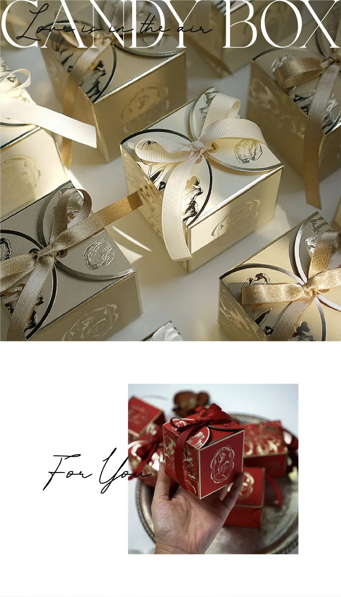 Cajas de Dulces Doradas de Lujo