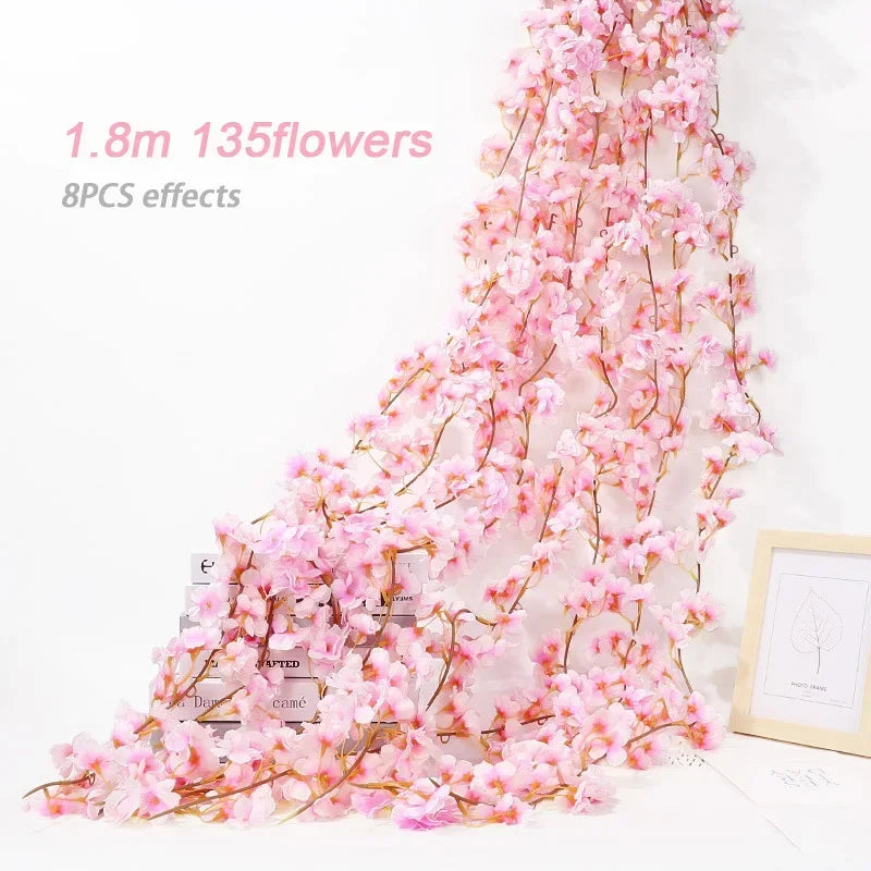 Set de flores de cerezo de 180 cm (8 unidades)