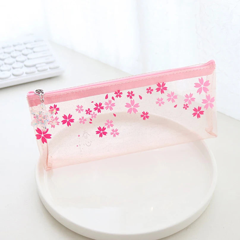 Estuche Transparente Sakura 🎒🌸✏️