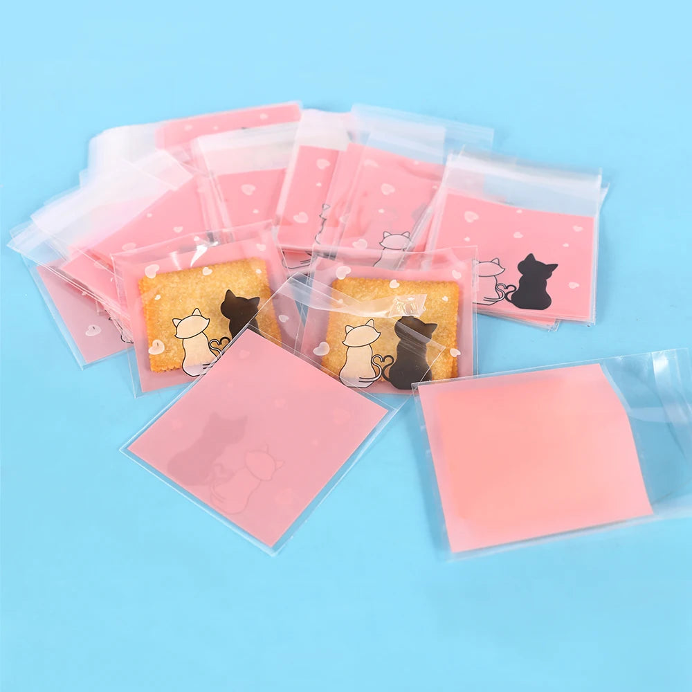 100Pcs Bolsas Autoadhesivas con Diseño de Gatos 🐱🎁