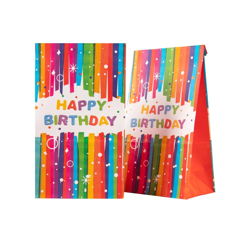 10Pcs Bolsas de Papel Kraft Coloridas "Happy Birthday" 🎉🎁