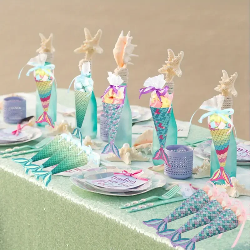12Pcs Cajas de Dulces con Diseño de Sirena