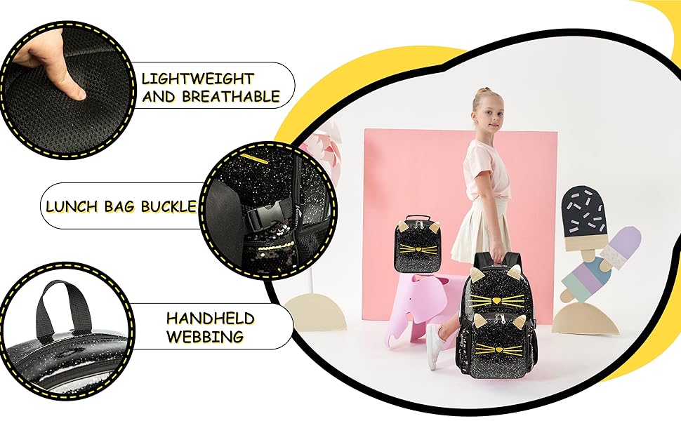 🎒 Mochila Gato Kawaii – Set Escolar 3D 🎒