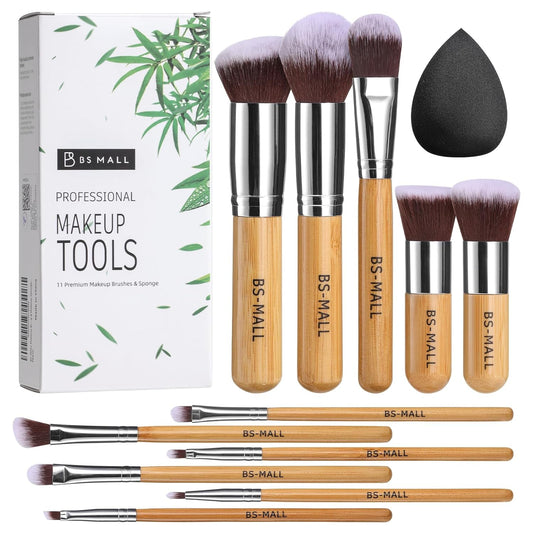 Set Brochas Maquillaje De Bambu (x11)