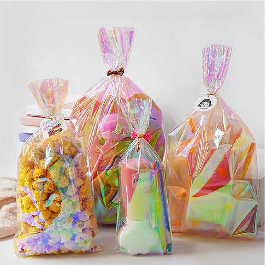 50Pcs Bolsas de Regalo con Película Iridiscente 🌈✨