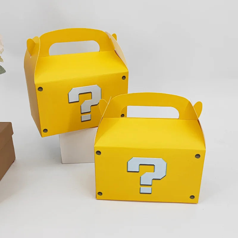 12Pcs Cajas Grandes Amarillas Tematica "Mario Bros."