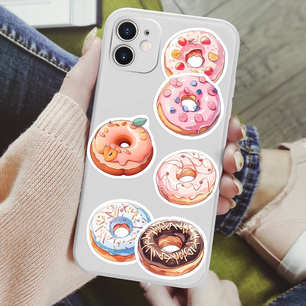 🍩 Stickers “Donut Splash” – Calcomanías Impermeables para DIY