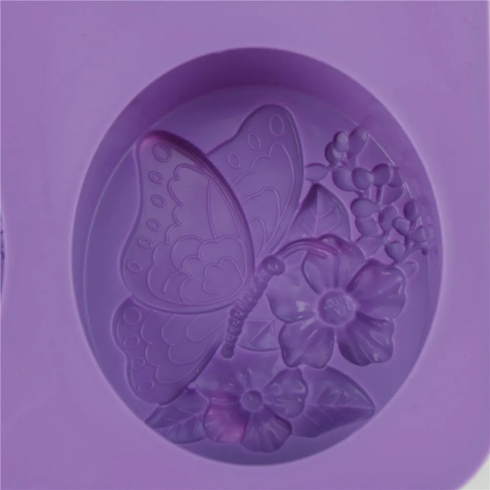 Molde de Silicona con Diseños de Mariposa y Flores