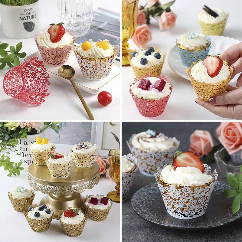 Set de 50 Wrappers para Cupcakes corte laser 🧁✨