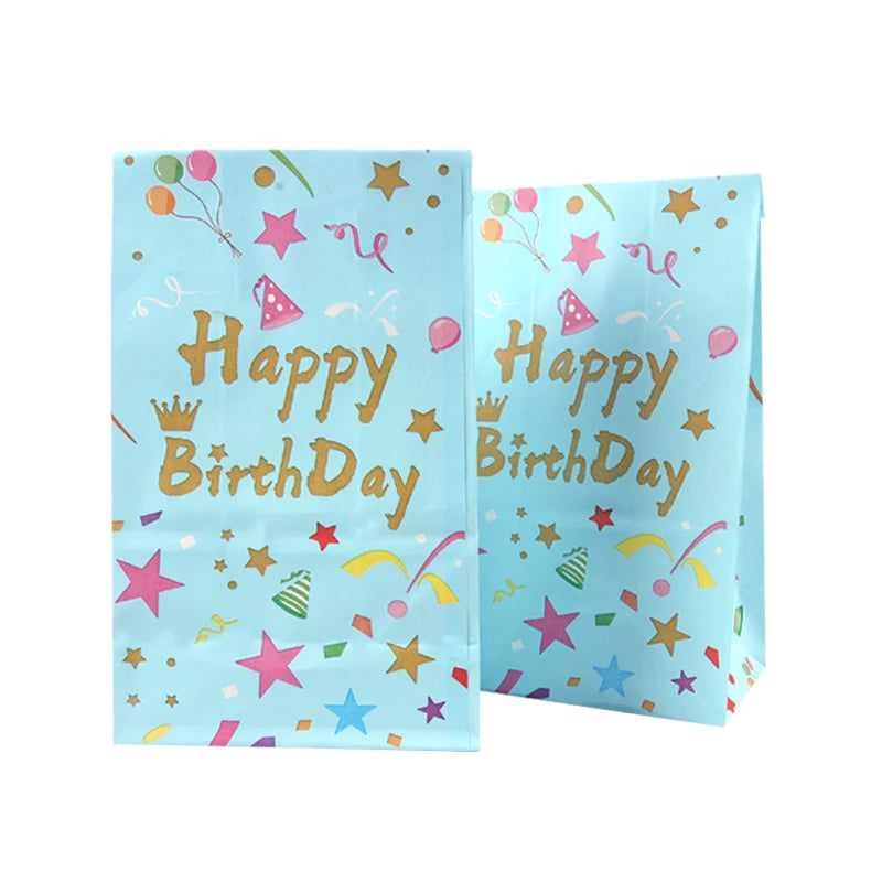 10Pcs Bolsas de Papel Kraft Coloridas "Happy Birthday" 🎉🎁