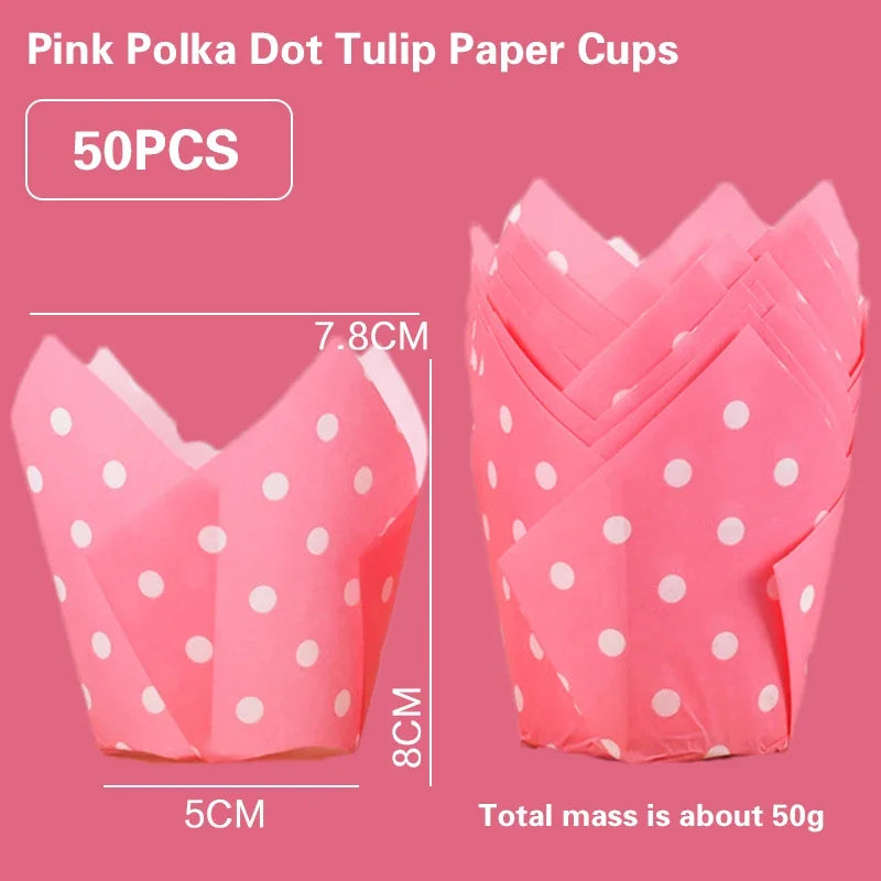 Set 50 Moldes papel Tulipán para Cupcakes 🧁🌷