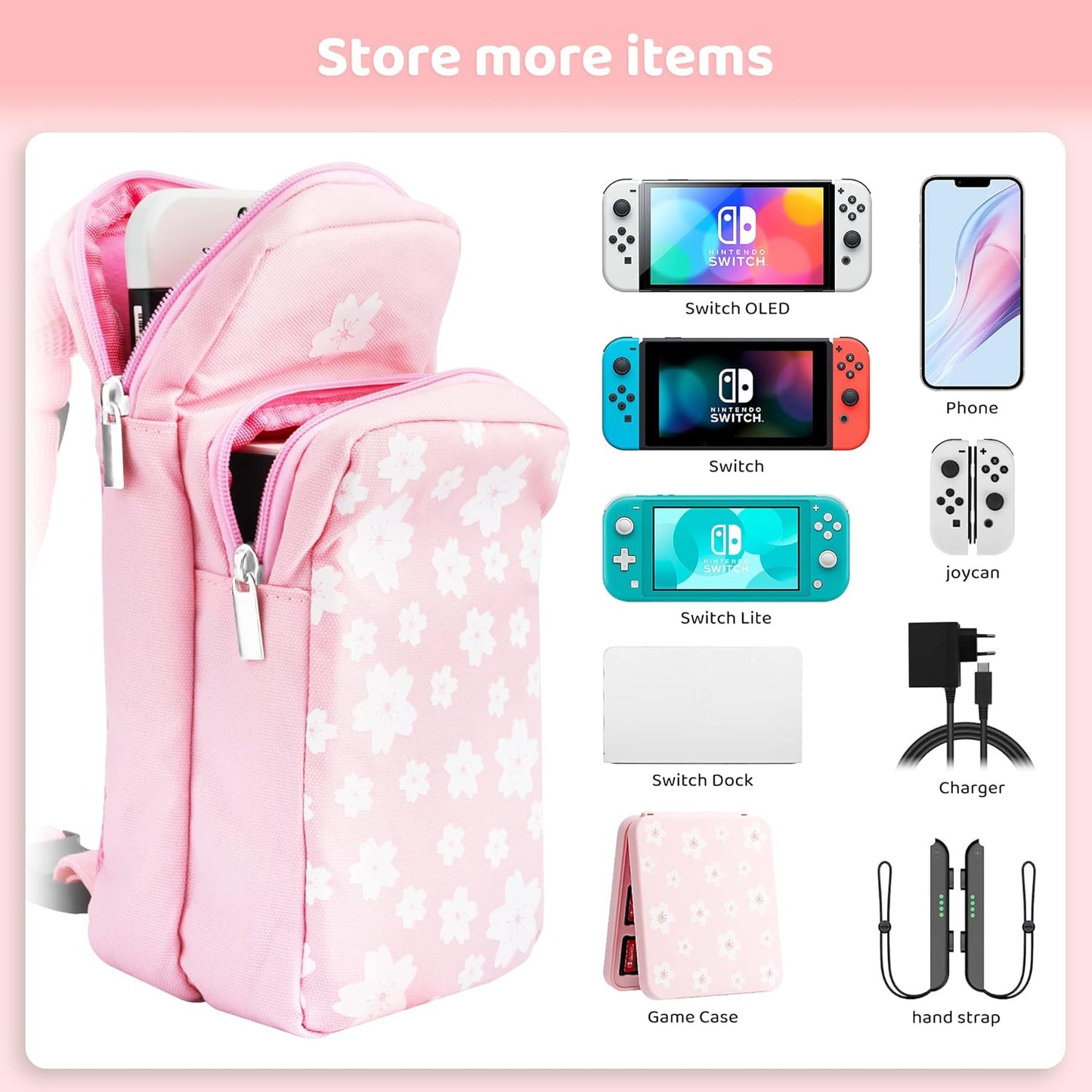Bolso de viaje Para tu Nintendo Switch 🎮🌸 - Sakura