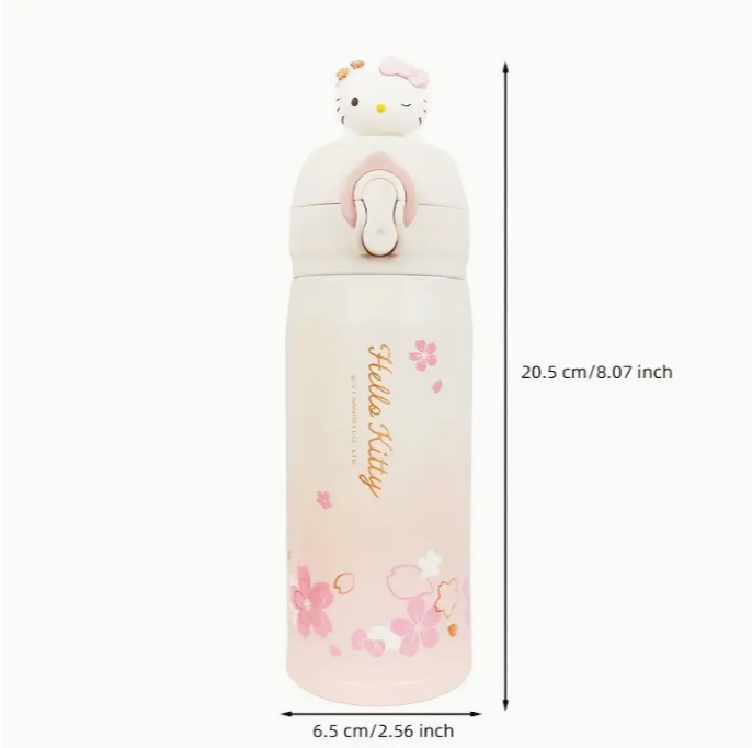 Sanrio – Botella de Agua de Acero Inoxidable con Diseño Hello Kitty 🎀🌸