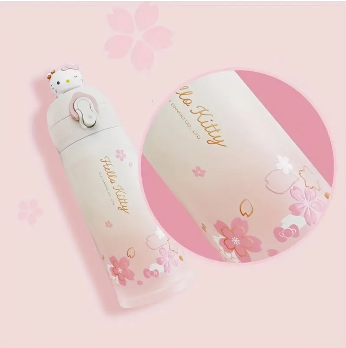 Sanrio – Botella de Agua de Acero Inoxidable con Diseño Hello Kitty 🎀🌸