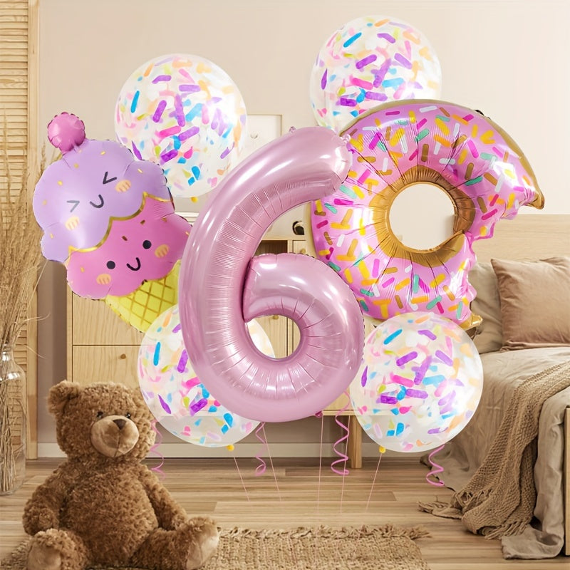 🍩 Set Globos “Donut Candy” – 9 Piezas