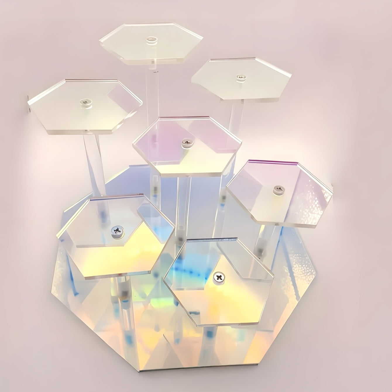 Display Stand Colorido 7 Niveles Hexagonal |Rincon Army