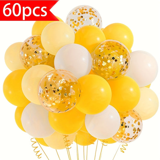 Set de 60 Globos Amarillos con Confeti y Cinta 🟡🐝