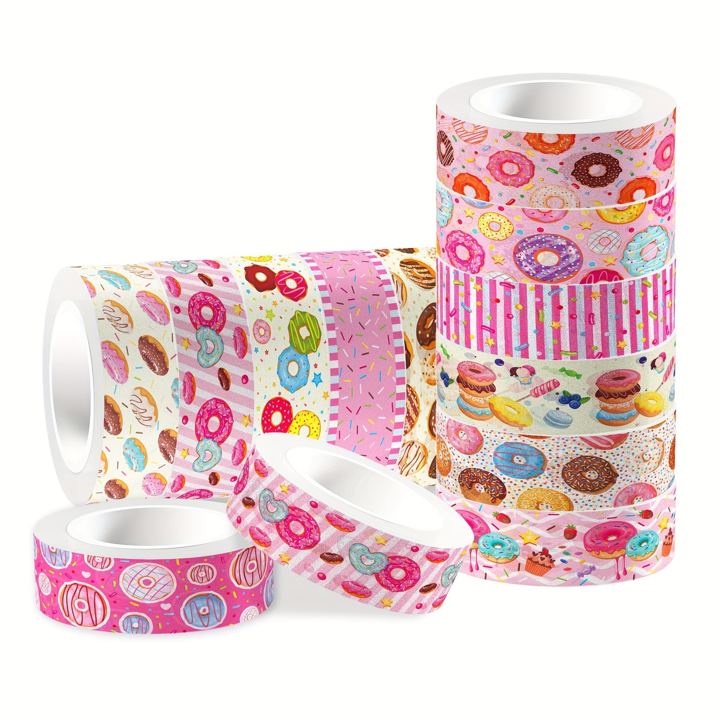 Washi Tape “Donut Delight” – Set de 12 Rollos 🍩