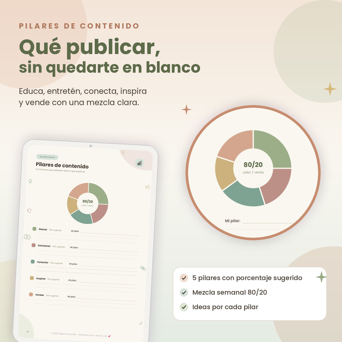 Planner de Contenido para Redes Sociales A5 | Organización de Contenido en Formato Compacto
