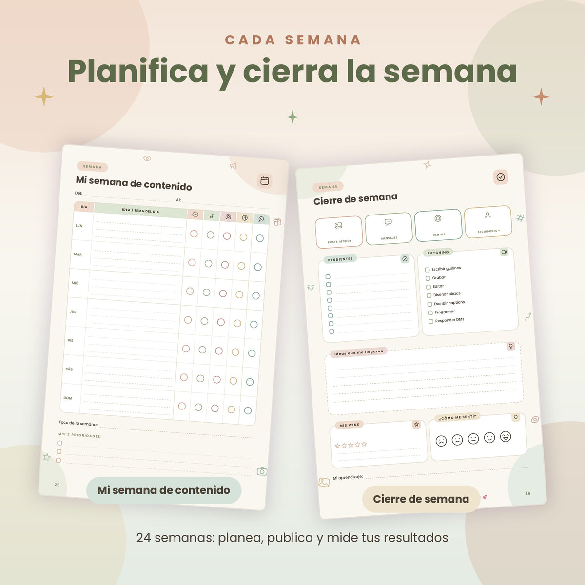Planner de Contenido para Redes Sociales A5 | Organización de Contenido en Formato Compacto