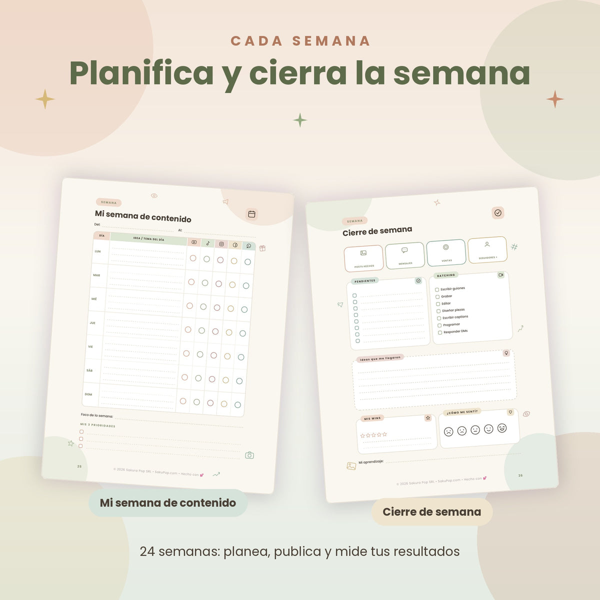 Planner de Contenido para Redes Sociales A4 | Organiza, Crea y Vende Más