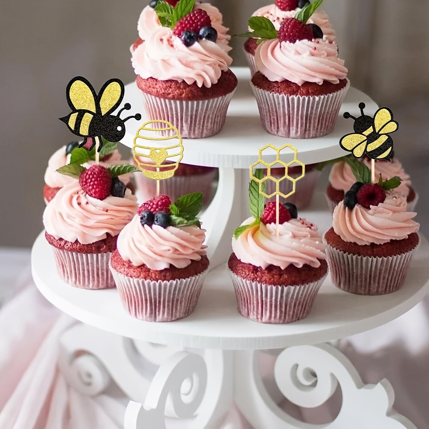 Set de 24 Cupcake Toppers “Bee Party” 🐝🧁