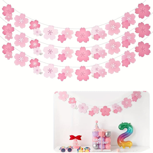 🌸 Guirnalda Reutilizable Sakura – Rosa/ Blanco