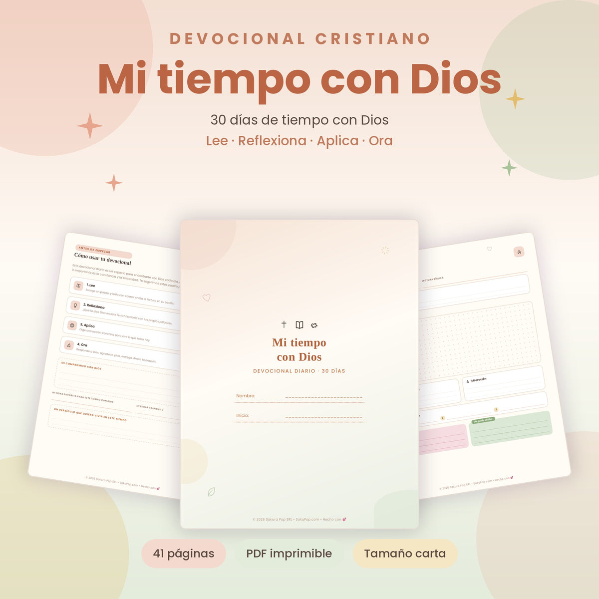 Mi Tiempo con Dios | Devocional Diario Cristiana de 30 Días PDF Imprimible