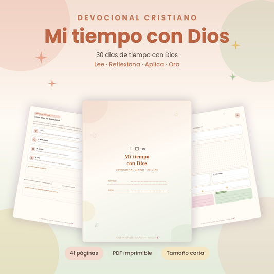 Mi Tiempo con Dios | Devocional Diario Cristiana de 30 Días PDF Imprimible