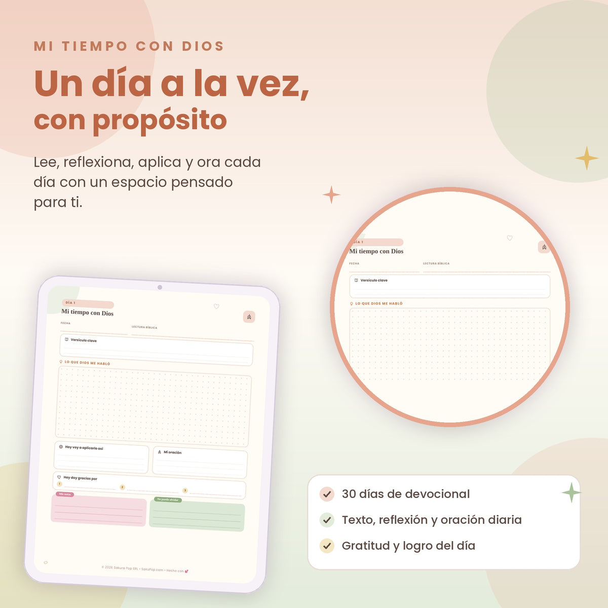 Mi Tiempo con Dios | Devocional Diario Cristiana de 30 Días PDF Imprimible