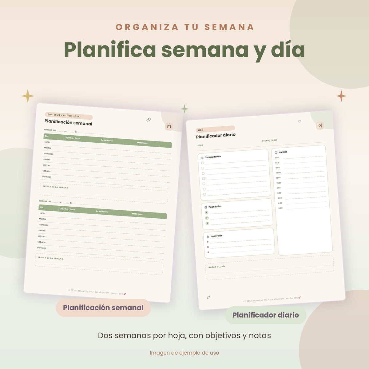 Mi Diario Docente | Agenda y Organizador Escolar PDF Imprimible