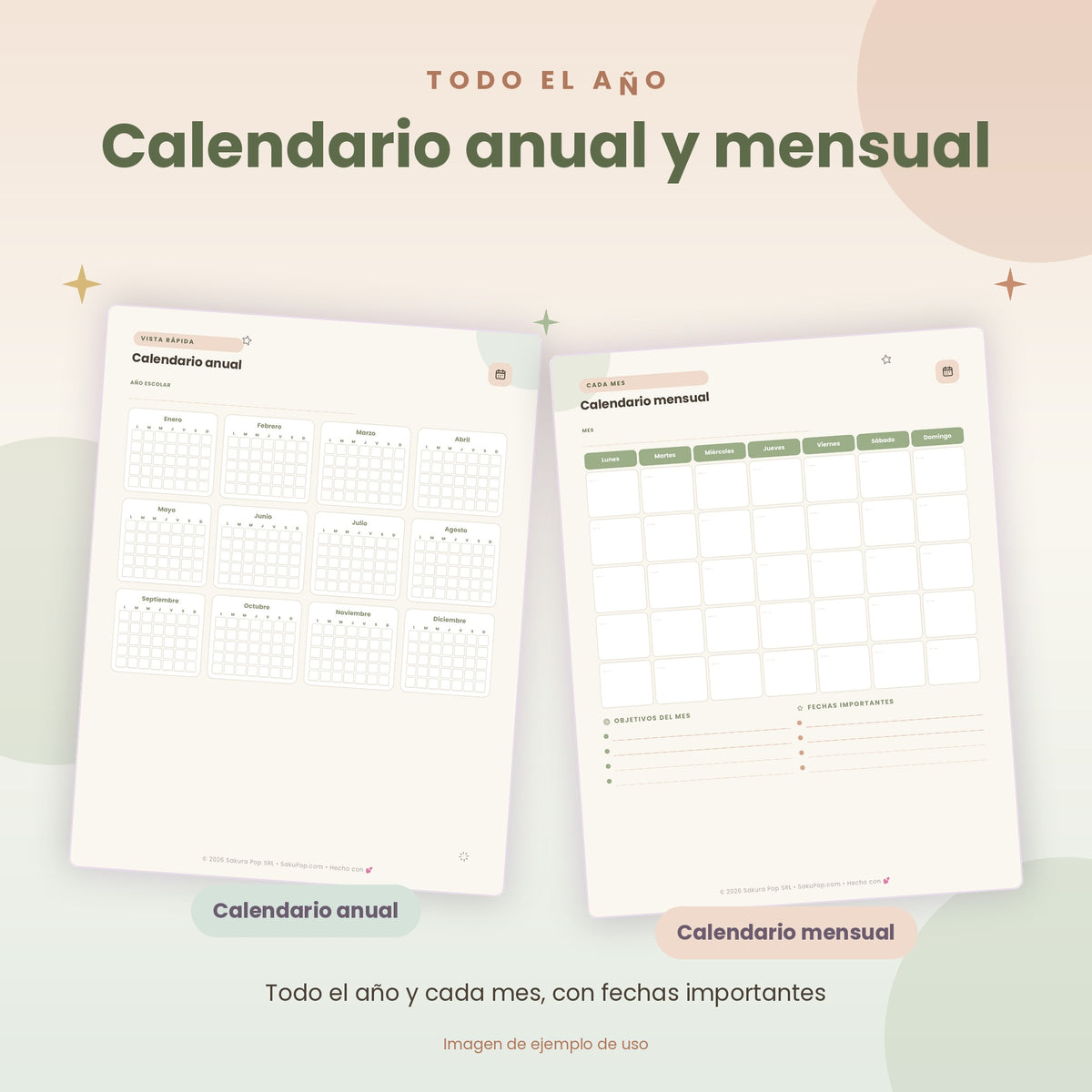 Mi Diario Docente | Agenda y Organizador Escolar PDF Imprimible