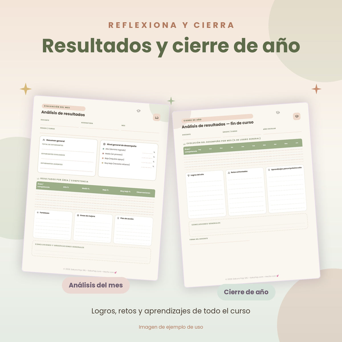 Mi Diario Docente | Agenda y Organizador Escolar PDF Imprimible