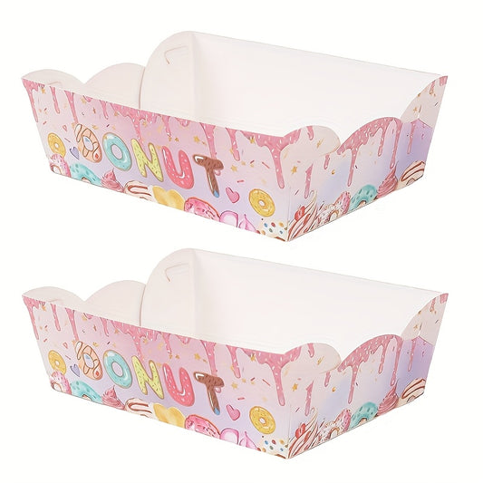 🍩 Set de 12 Bandejas de Papel "Donut"