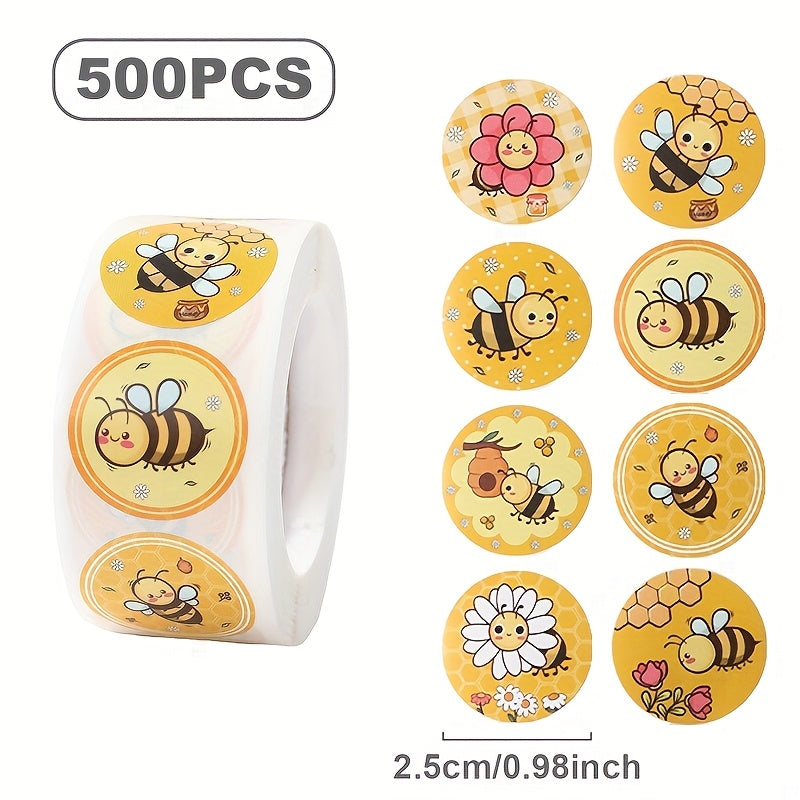 🐝 500 Stickers “Bee Party” – Etiquetas con Diseño de Abejitas