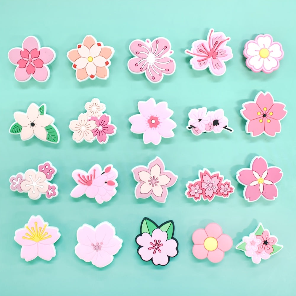 🌸 Set de Charms Florales para Zapatos – Sakura Rosa