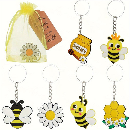 🐝Recuerdos "Bee Party Fun" - Set de 36 Llaveros con Diseño de Abeja