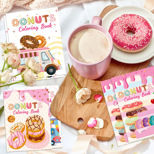 🍩 Set 16 Libros para colorear “Donut Party” 📚🎨