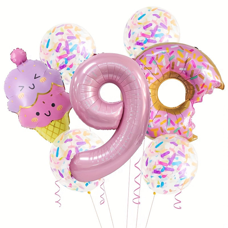 🍩 Set Globos “Donut Candy” – 9 Piezas