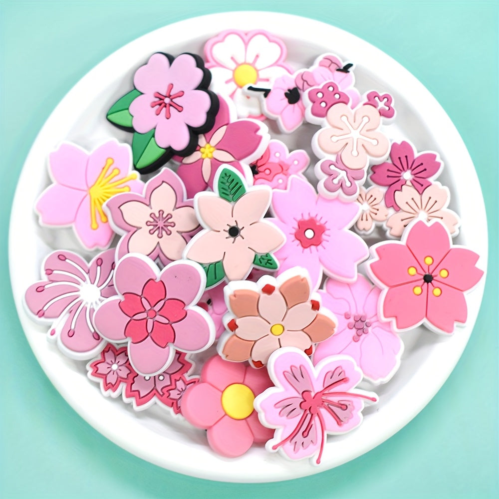 🌸 Set de Charms Florales para Zapatos – Sakura Rosa