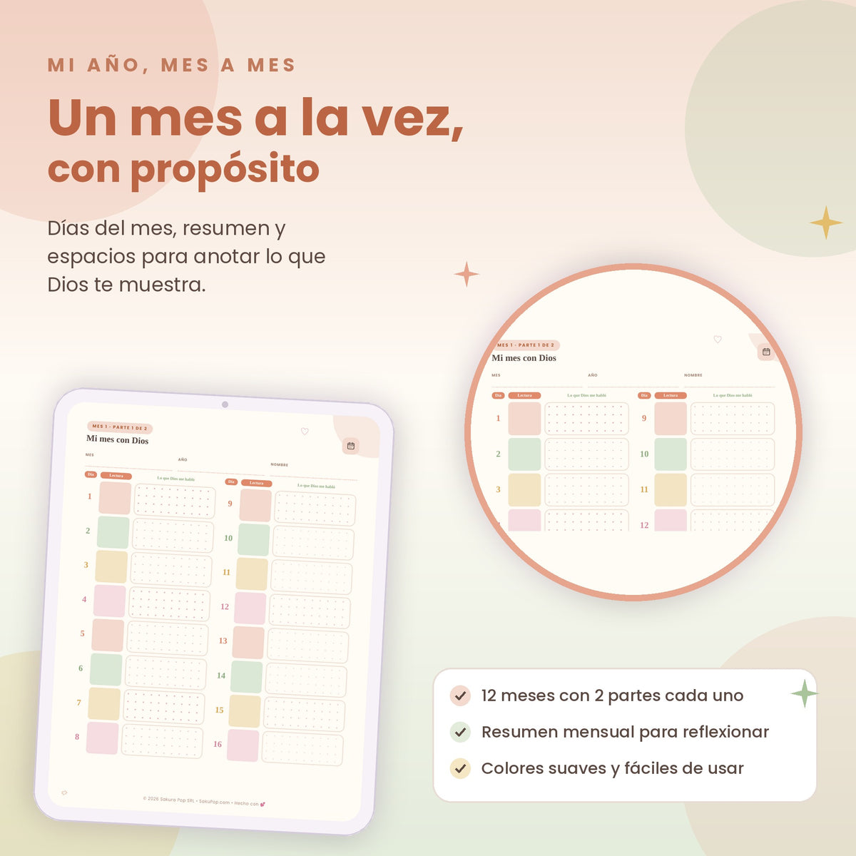 Mi Año con Dios | Devocional Mensual Cristiano de 12 Meses PDF Imprimible