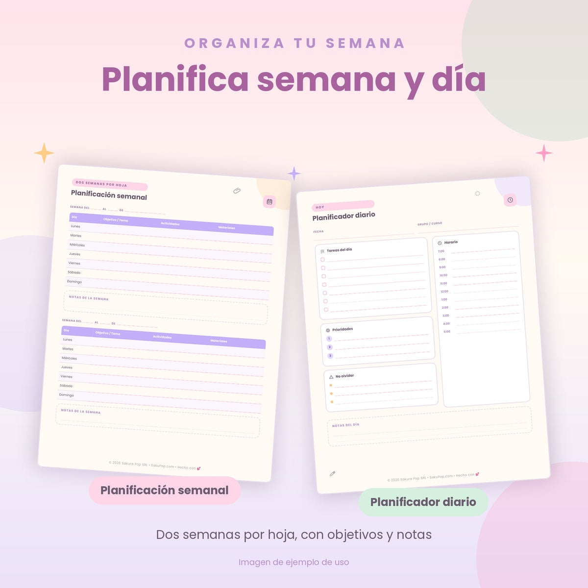 Mi Diario Docente | Agenda y Organizador Escolar PDF Imprimible