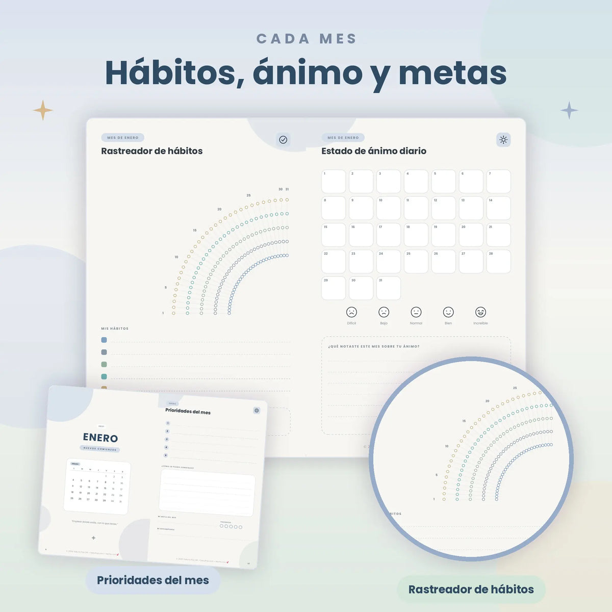 Agenda Planeador 2027 Imprimible | Planner Anual PDF con Metas y Hábitos