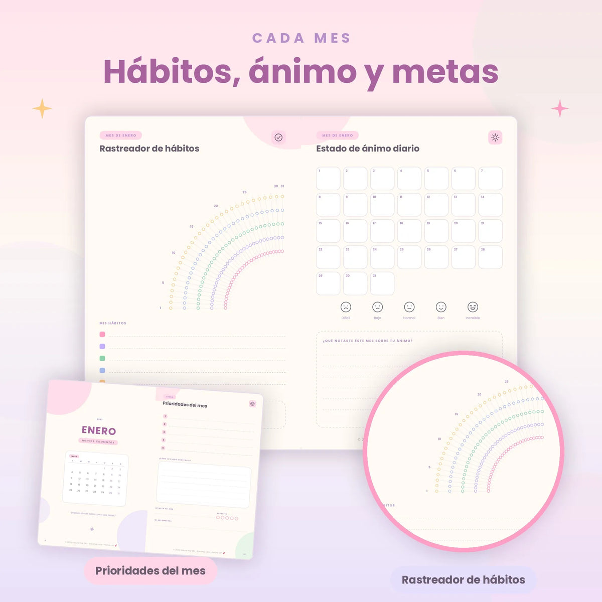 Agenda Planeador 2027 Imprimible | Planner Anual PDF con Metas y Hábitos
