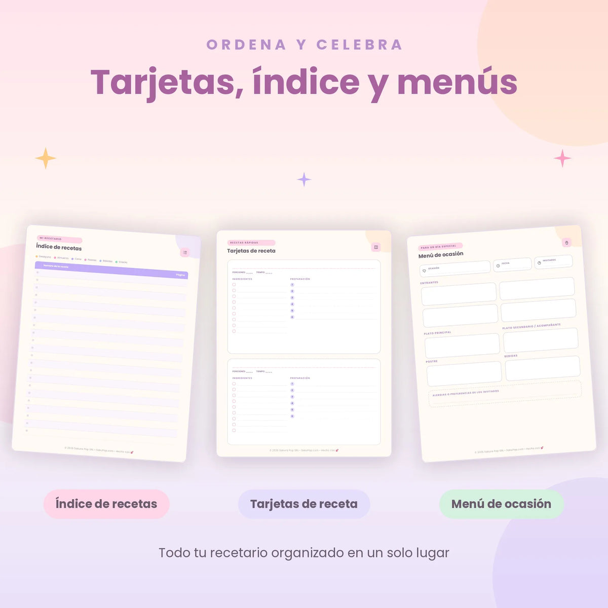 Anotador de Recetas Imprimible PDF | Recetario Digital y Planificador de Comidas