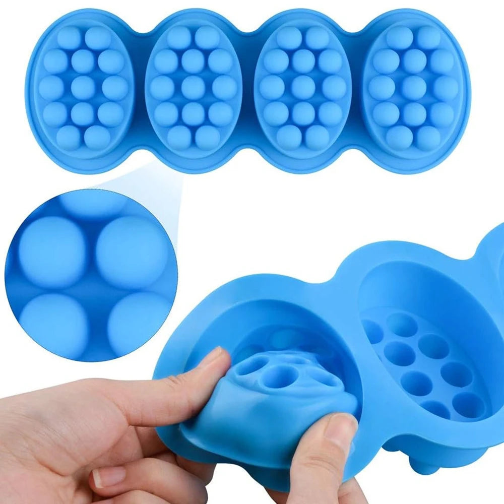 Molde ovalado de silicona reutilizable para elaboración de jabón artesanal
