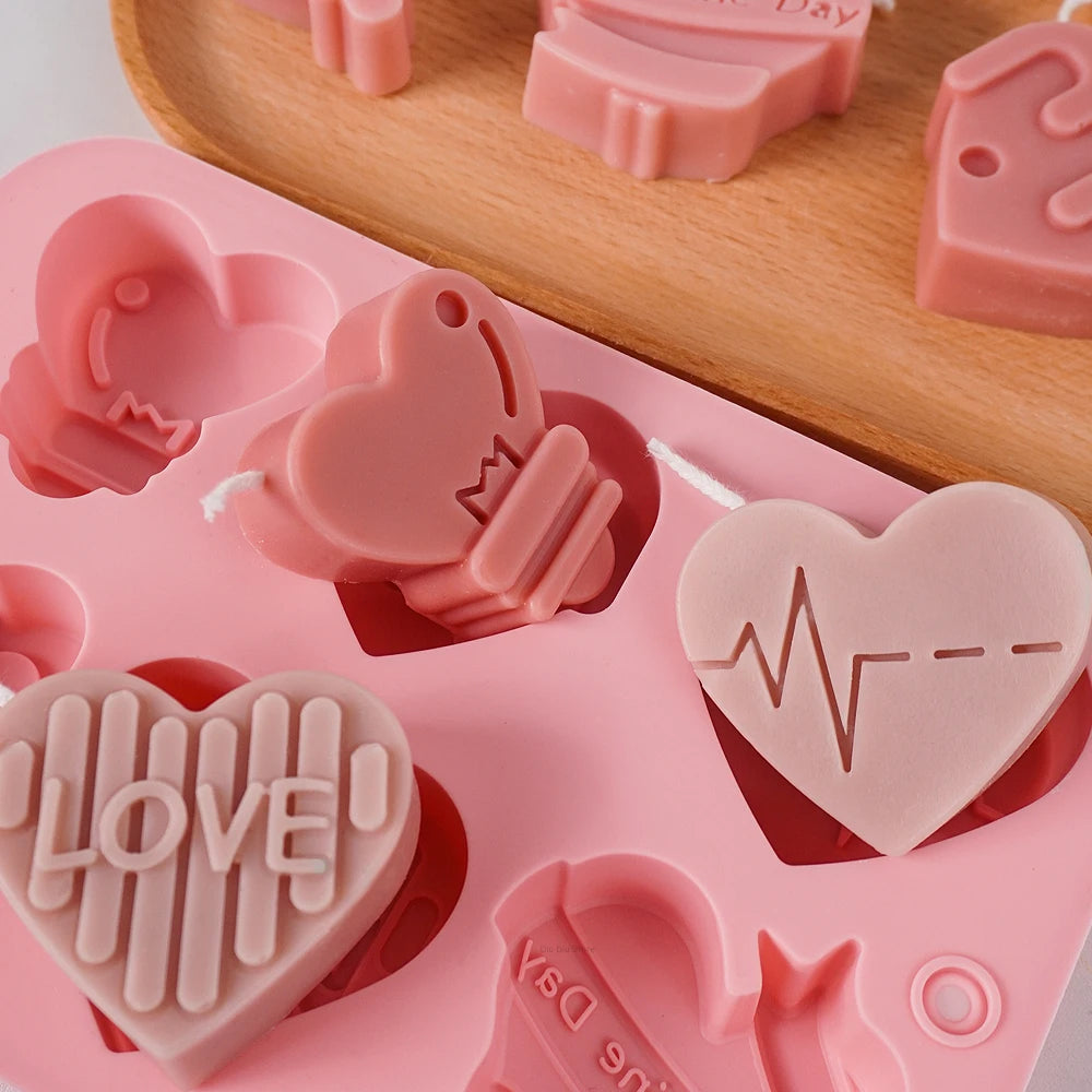 Molde de Silicona en forma Corazon - Jabones Artesanales | Aura Natural