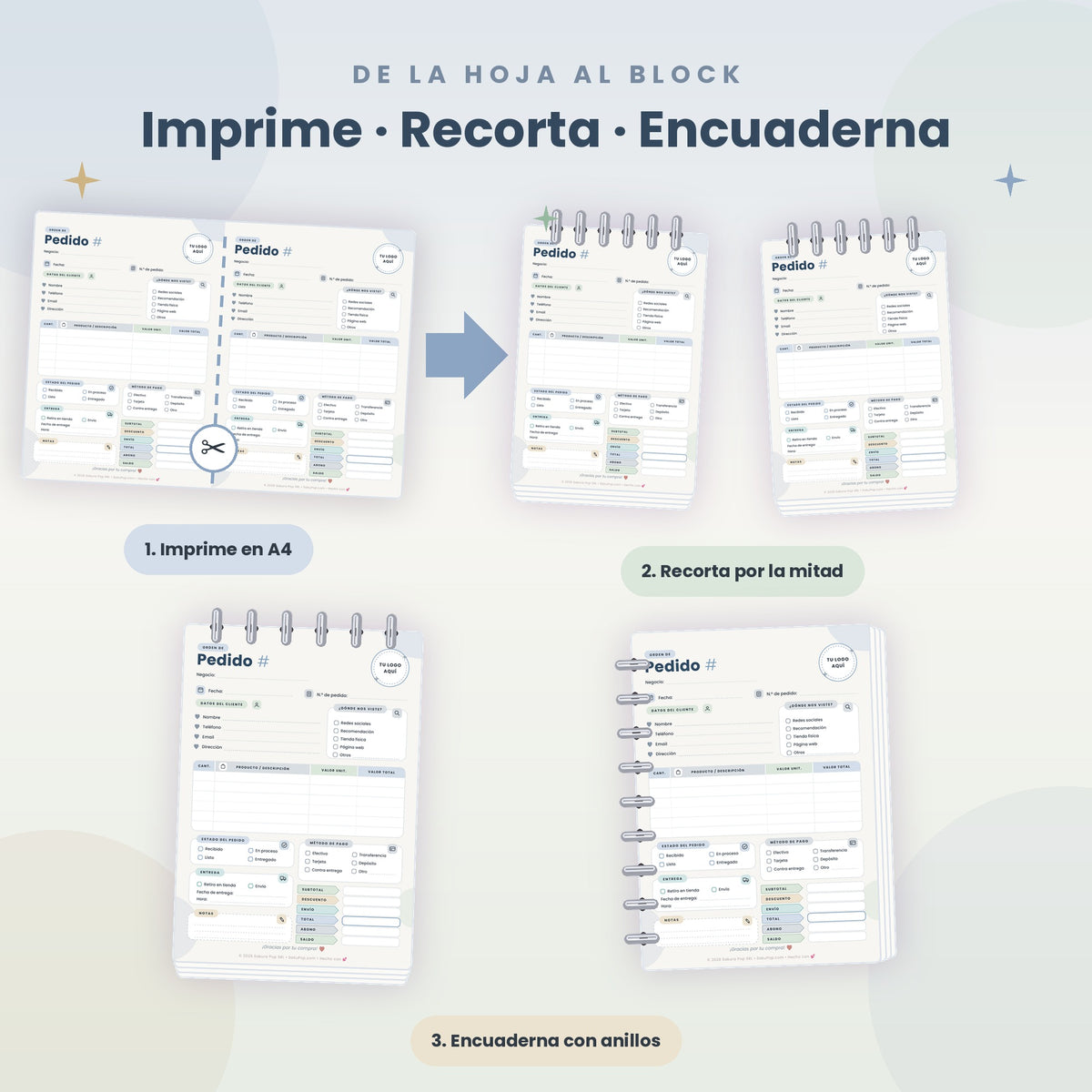 Plantilla de Pedidos A4 | Control de Órdenes para Negocios y Emprendedores PDF